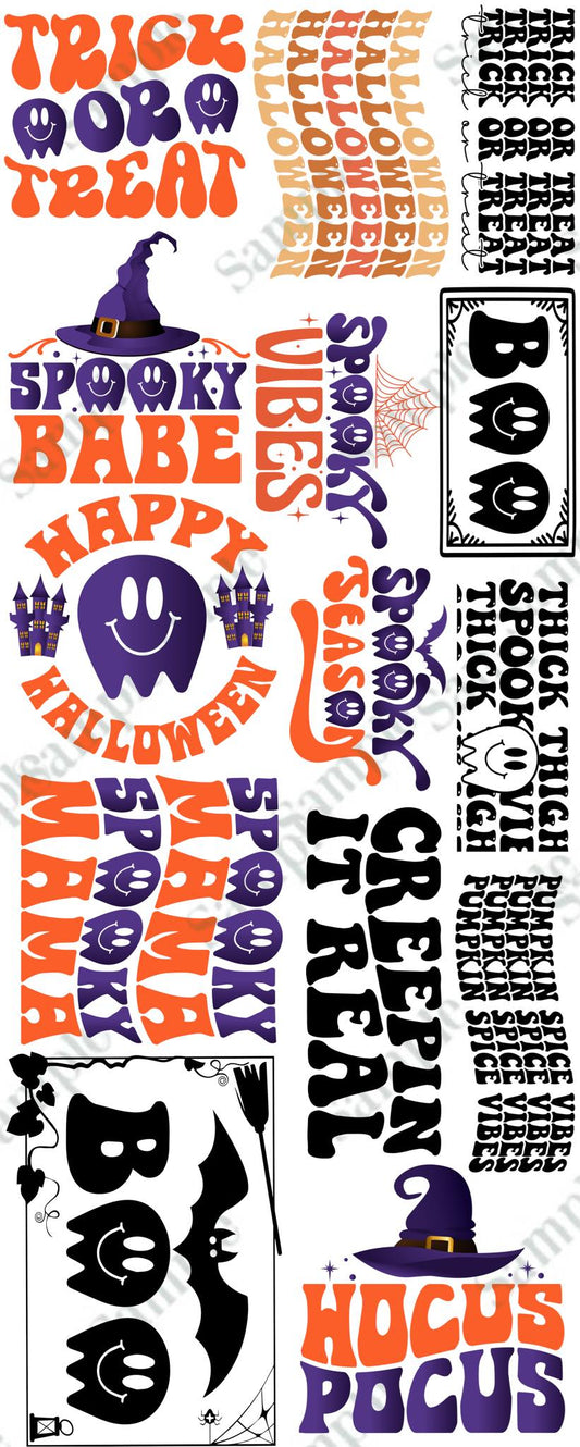 SPOOKY  Halloween Sublimation Gang Sheet (For Polyester/Polycoated Only)