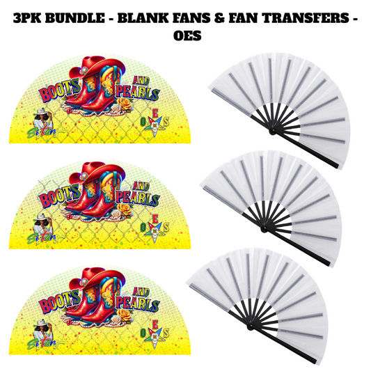 3PK - FAN & TRANSFER BUNDLE -OES- (Sublimation) (Ready to Press)