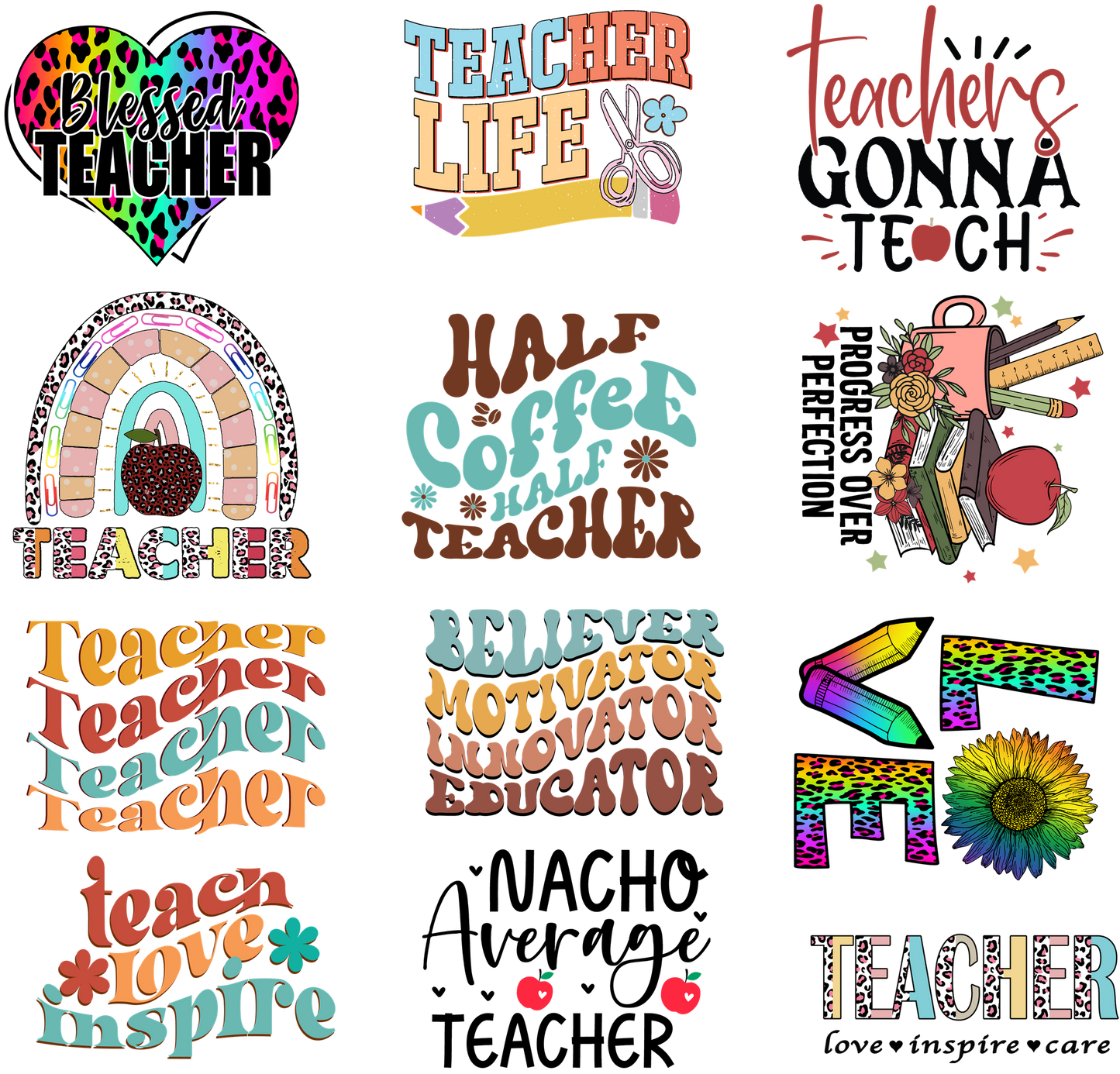 $2 Wholesale - TEACHER T-Shirt Sublimation Transfers
