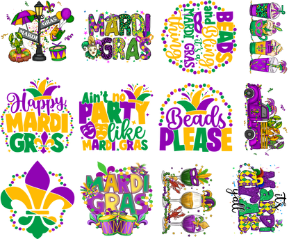 $2 Tuesday ONLY - Mardi Gras Sublimation Transfers