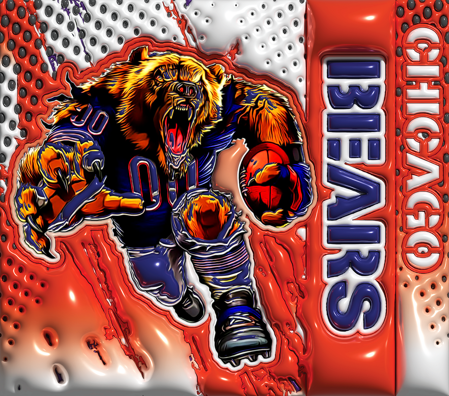 PRE-MADE ADHESIVE TRAY TABLE PRINTS (20" X 15.25") - FOOTBALL (3D MASCOT)