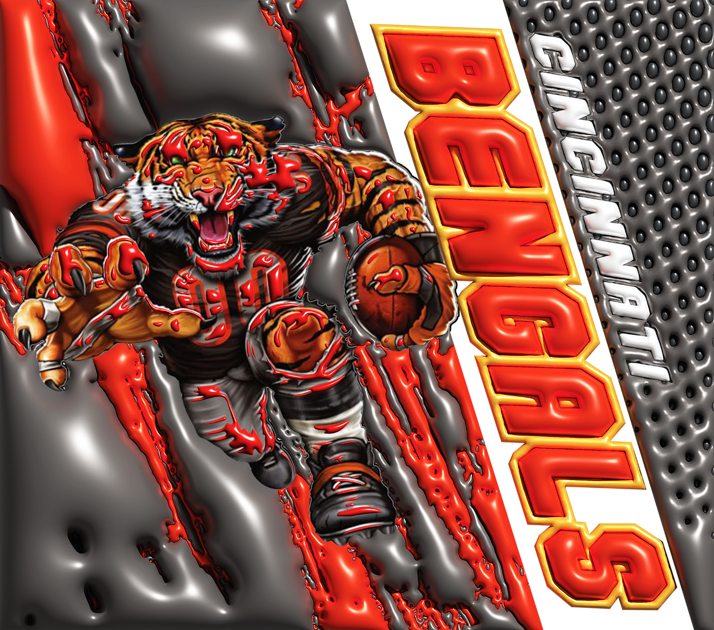 PRE-MADE ADHESIVE TRAY TABLE PRINTS (20" X 15.25") - FOOTBALL (3D MASCOT)