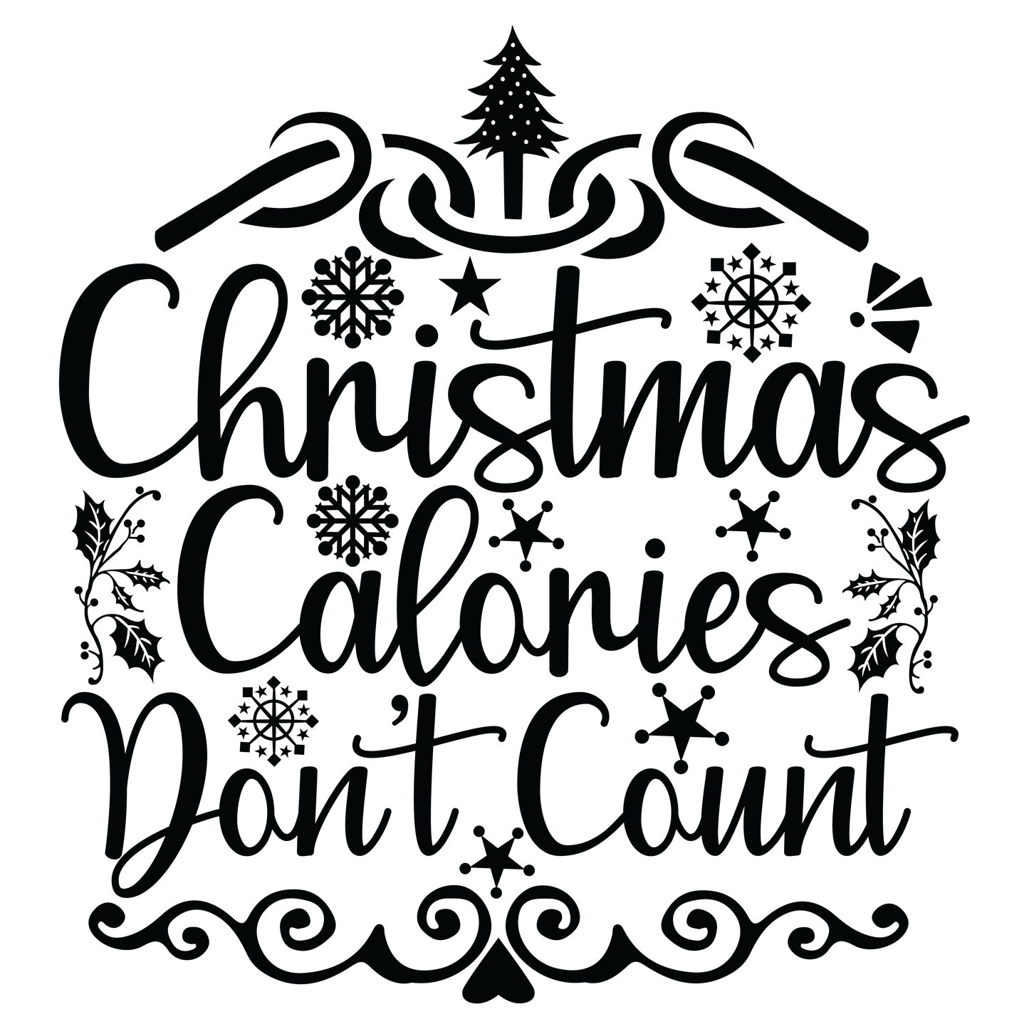 Christmas (Black) Sublimation 11" Transfers (2pk)