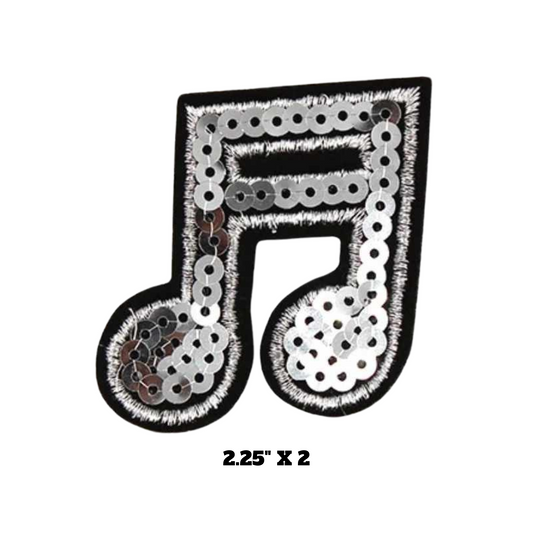 Music Note Sequin Patch (Small)  (2.25" X 2")