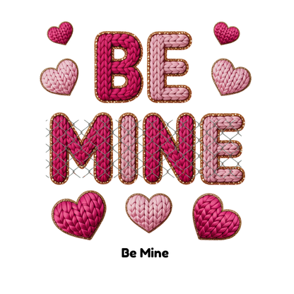 V-Day Faux Crochet/Yarn Sublimation Transfers (Singles)