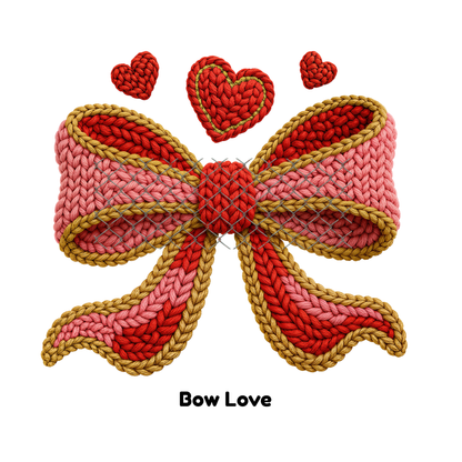 V-Day Faux Crochet/Yarn Sublimation Transfers (Singles)