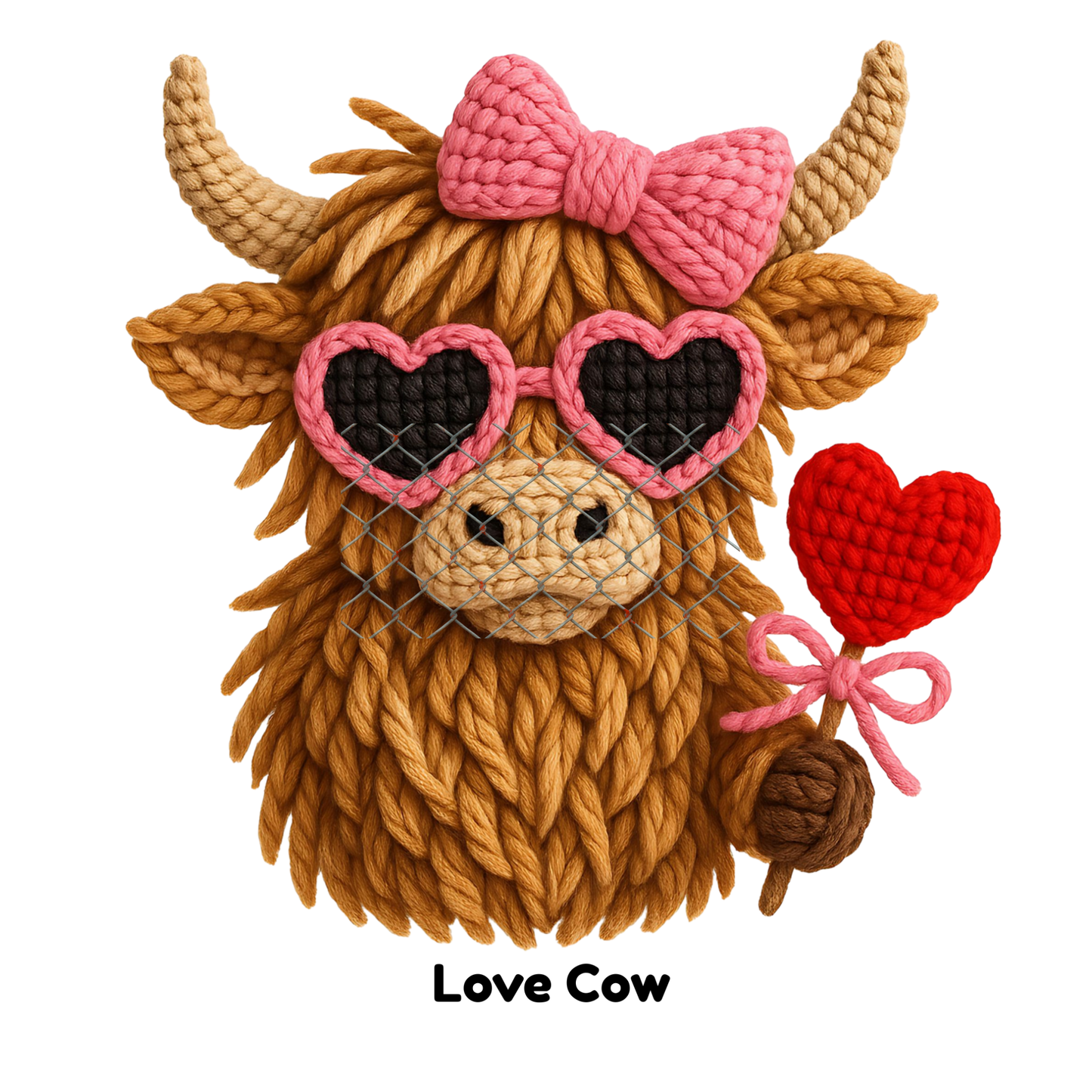 V-Day Faux Crochet/Yarn Sublimation Transfers (Singles)