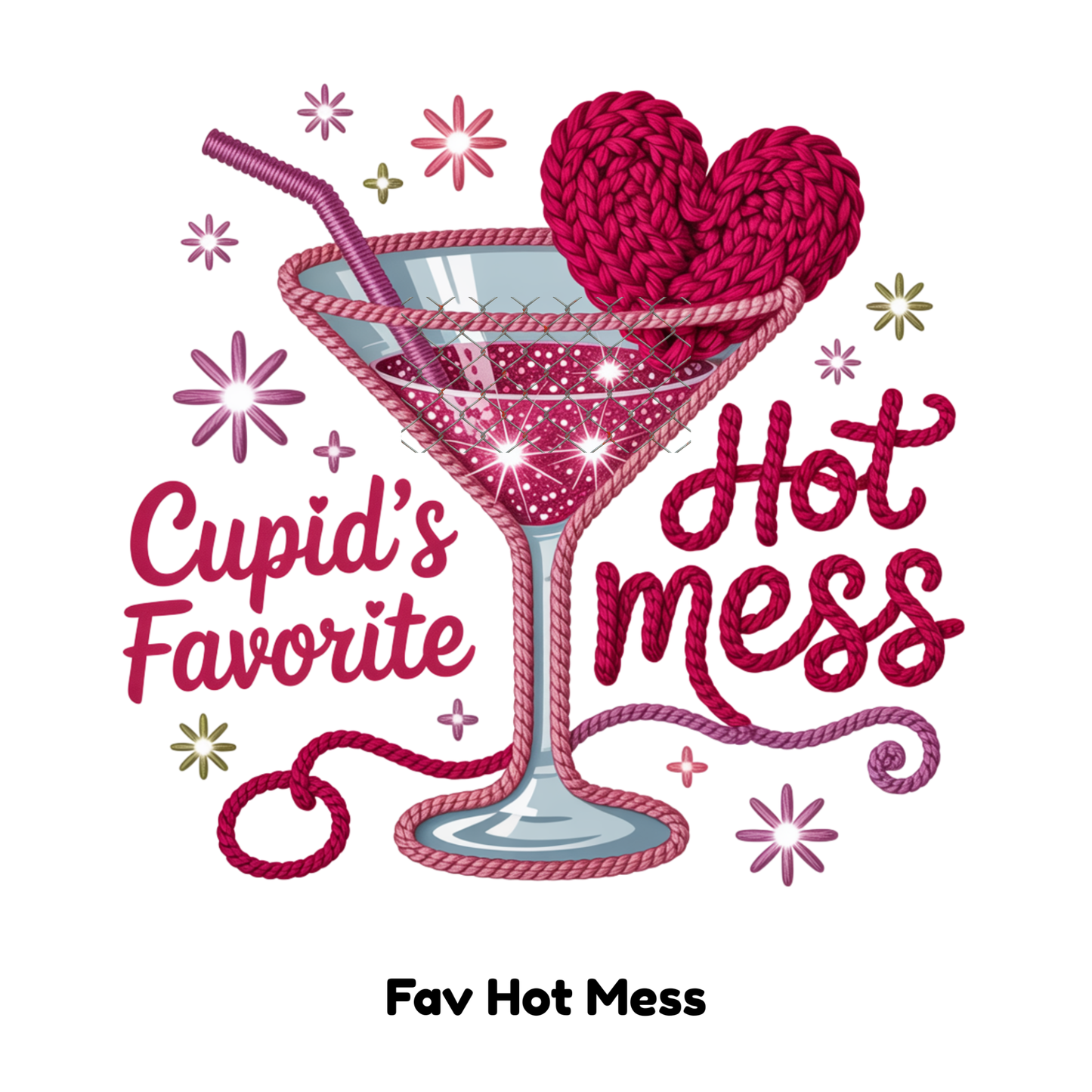 V-Day Faux Crochet/Yarn Sublimation Transfers (Singles)