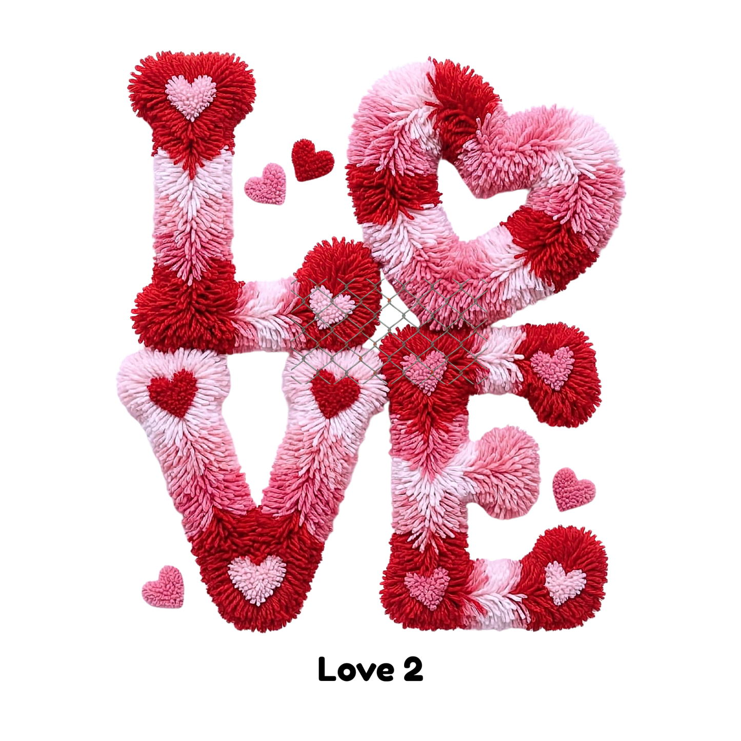 V-Day Faux Crochet/Yarn Sublimation Transfers (Singles)