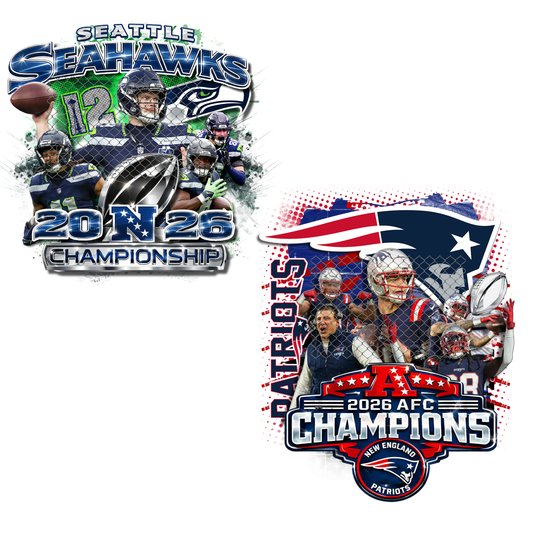 NFC/AFC Champions 2026 T-SHIRT Transfers (Sublimation)