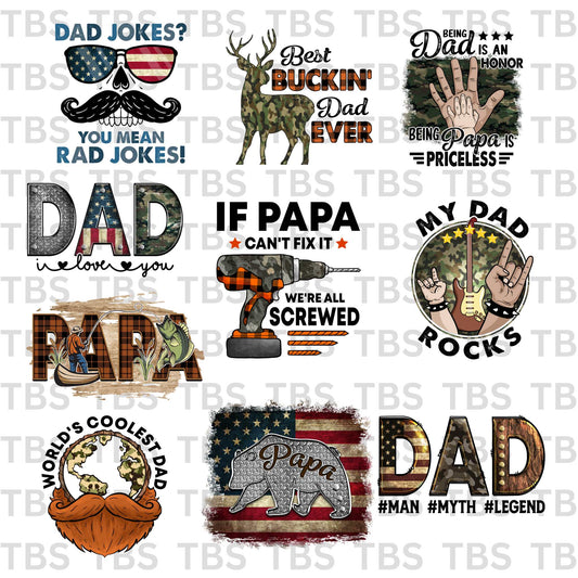 $2 Wholesale - FATHER'S DAY 1 - T-Shirt Sublimation Transfers
