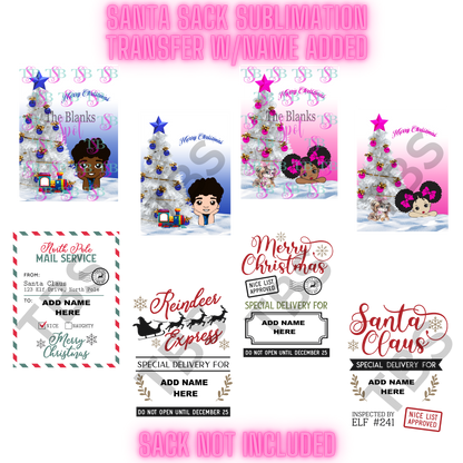 SANTA SACK SUBLIMATION TRANSFER (SACK NOT INCLUDED)