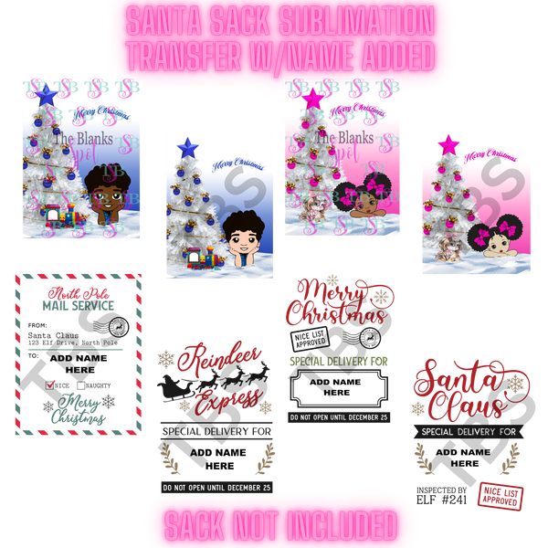 SANTA SACK SUBLIMATION TRANSFER (Add Name Available)