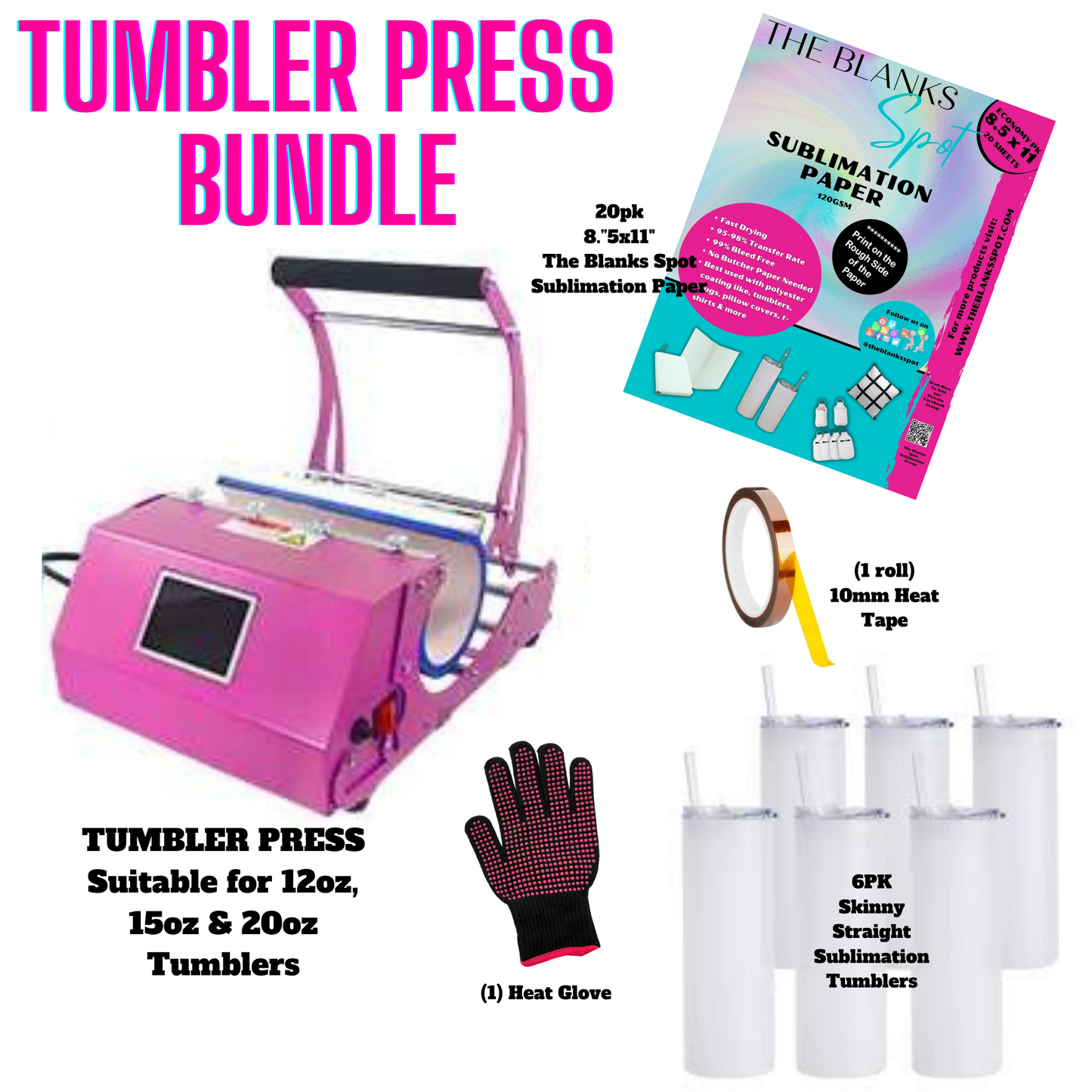 Tumbler Press BUNDLE (IF SHIPPING, MUST PURCHASE SEPARATE FROM OTHER ITEMS)