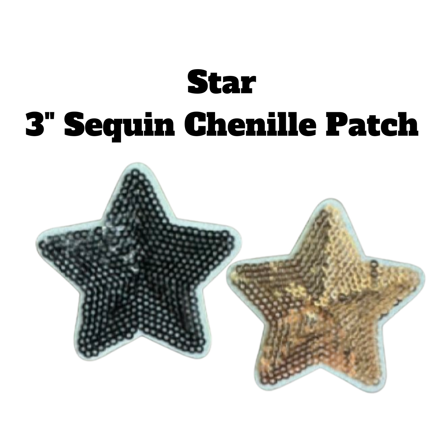 STAR Sequin (Small) Chenille Patch (3")