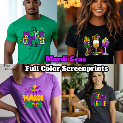 MARDI GRAS Collection (Full Color Clear Film Screenprint Transfer)