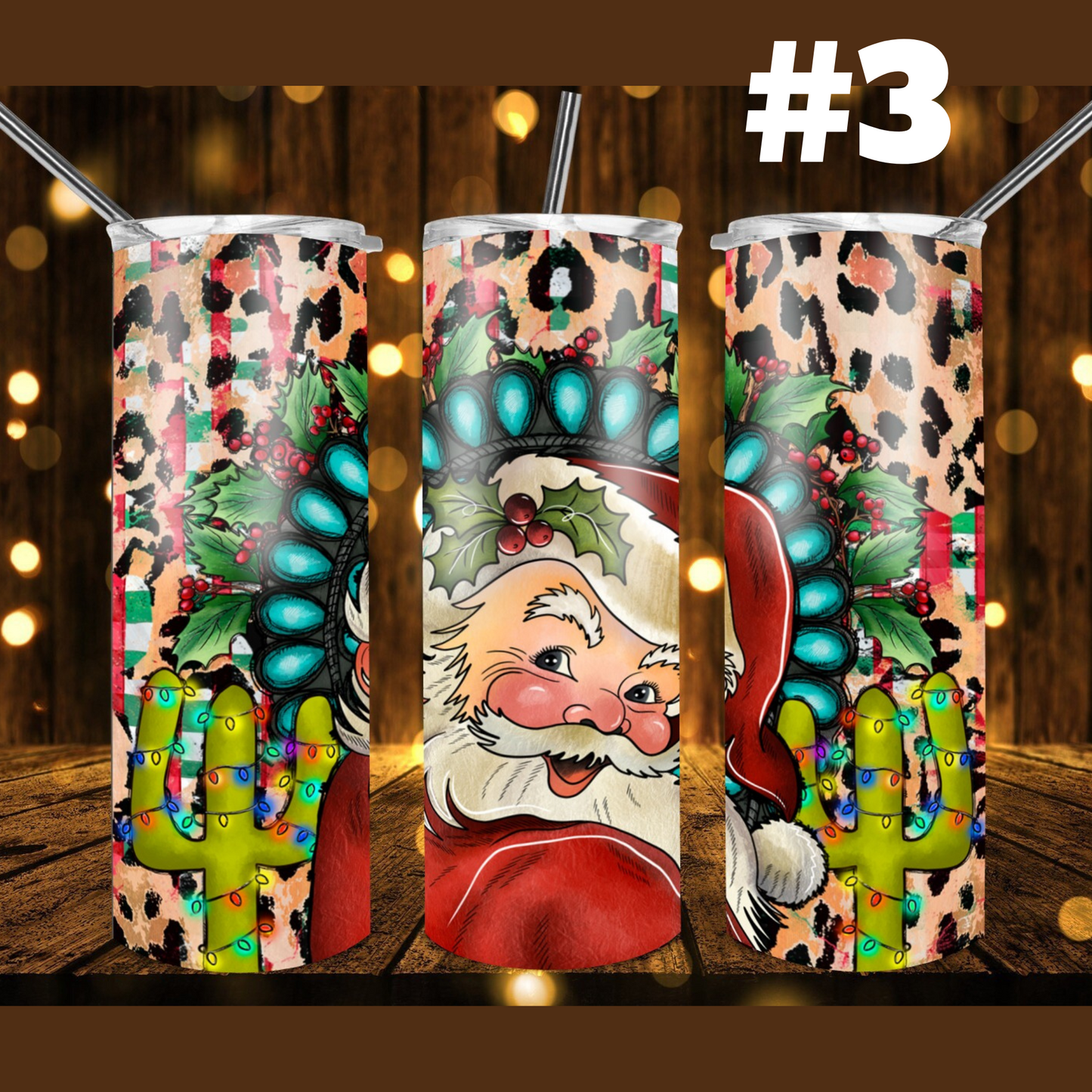 Retro Santa TUMBLER WRAPS (2pks)