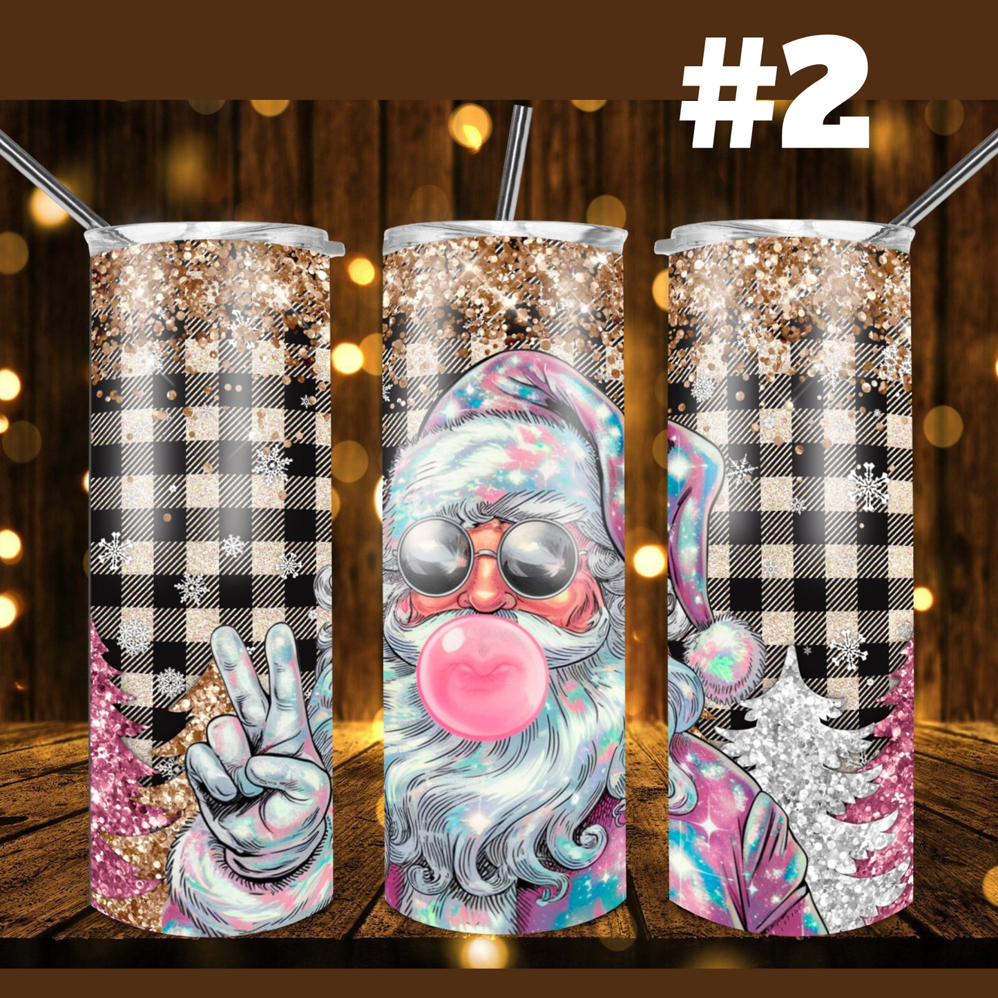 Retro Santa TUMBLER WRAPS (2pks)