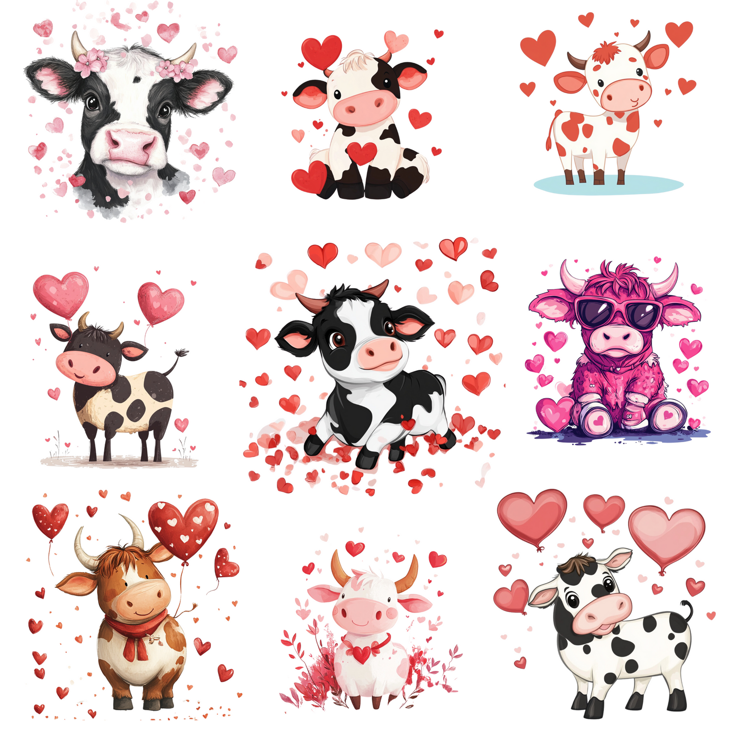 $2 Tuesday ONLY - Valentine's COW Sublimation Transfers