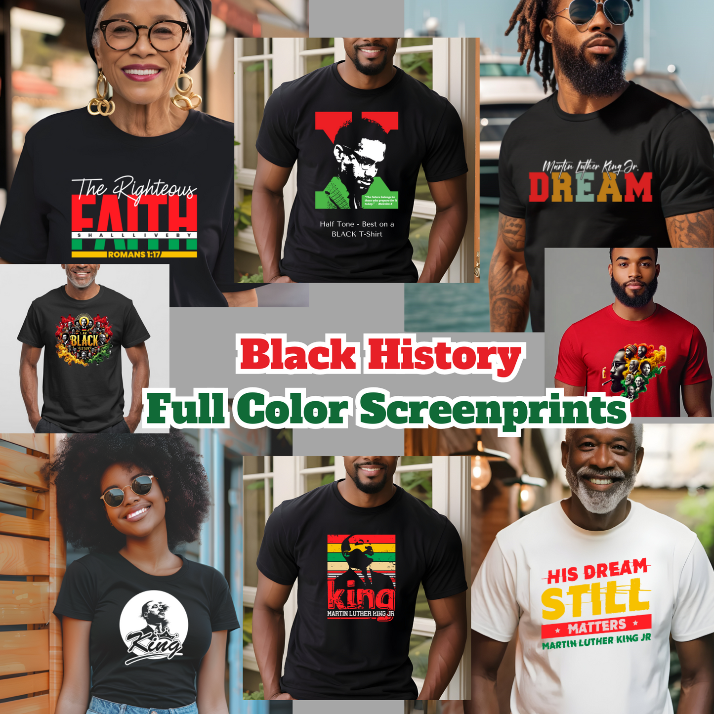 BLACK HISTORY Collection (Full Color Clear Film Screenprint Transfer)