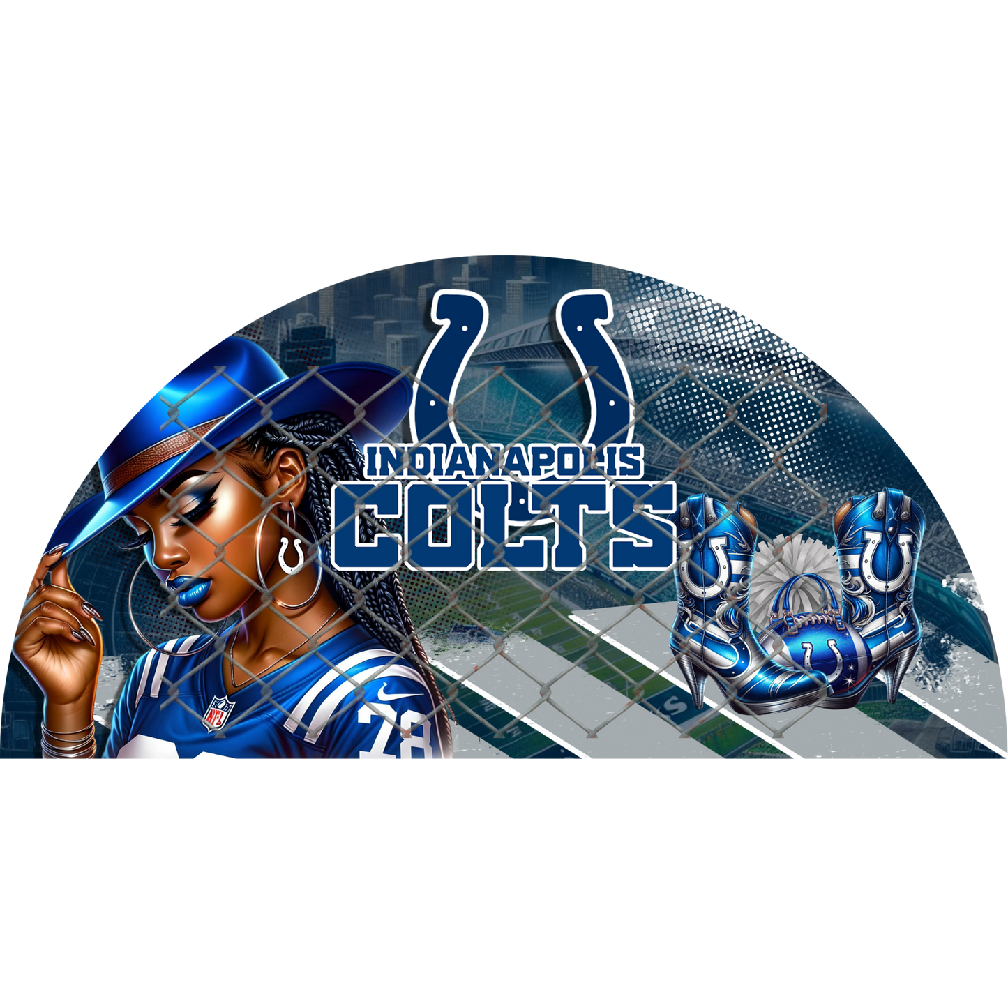 3PK - FAN & TRANSFER BUNDLE - FOOTBALL COWGIRL (Sublimation)(Ready to Press)