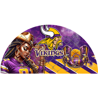 3PK - FAN & TRANSFER BUNDLE - FOOTBALL COWGIRL (Sublimation)(Ready to Press)