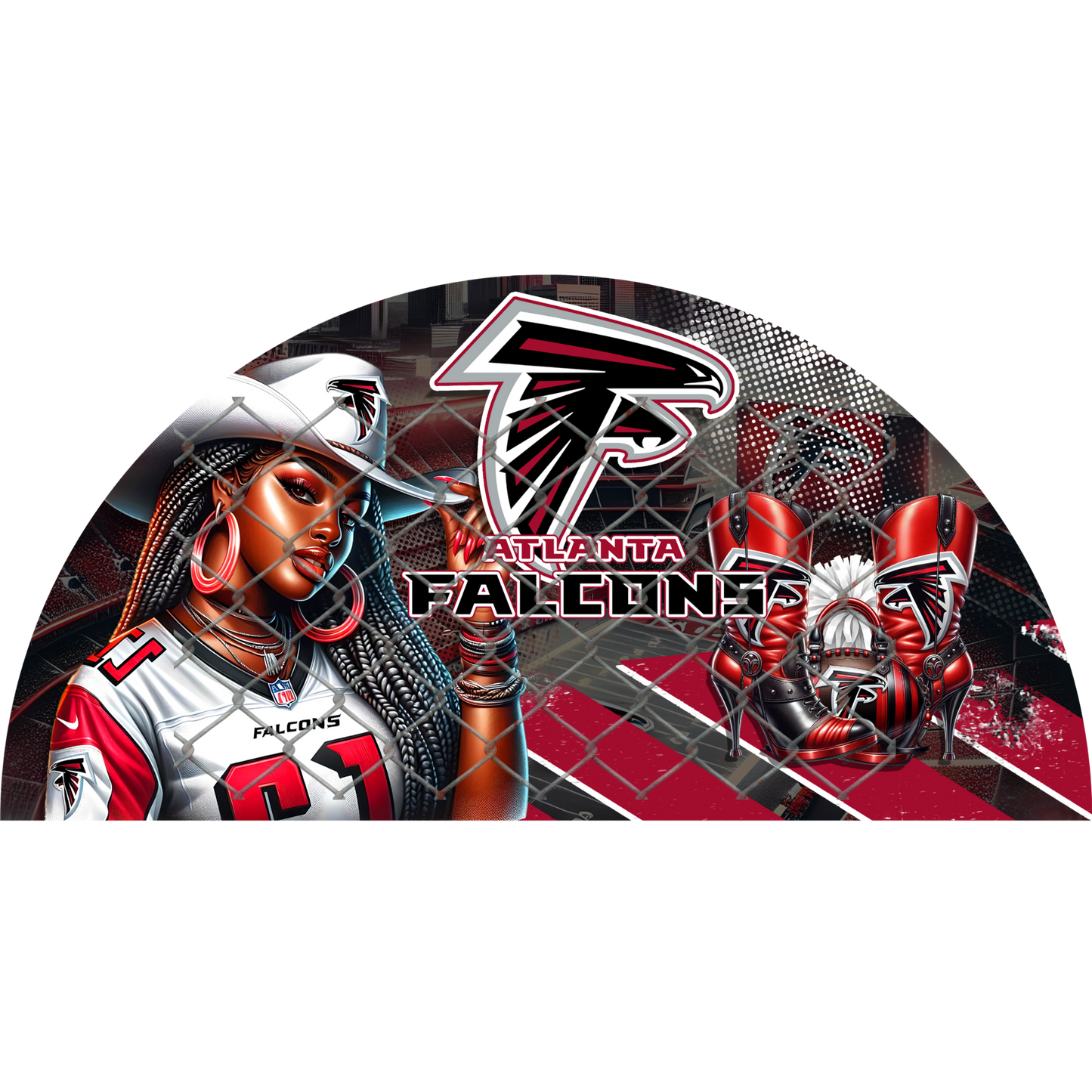 3PK - FAN & TRANSFER BUNDLE - FOOTBALL COWGIRL (Sublimation)(Ready to Press)