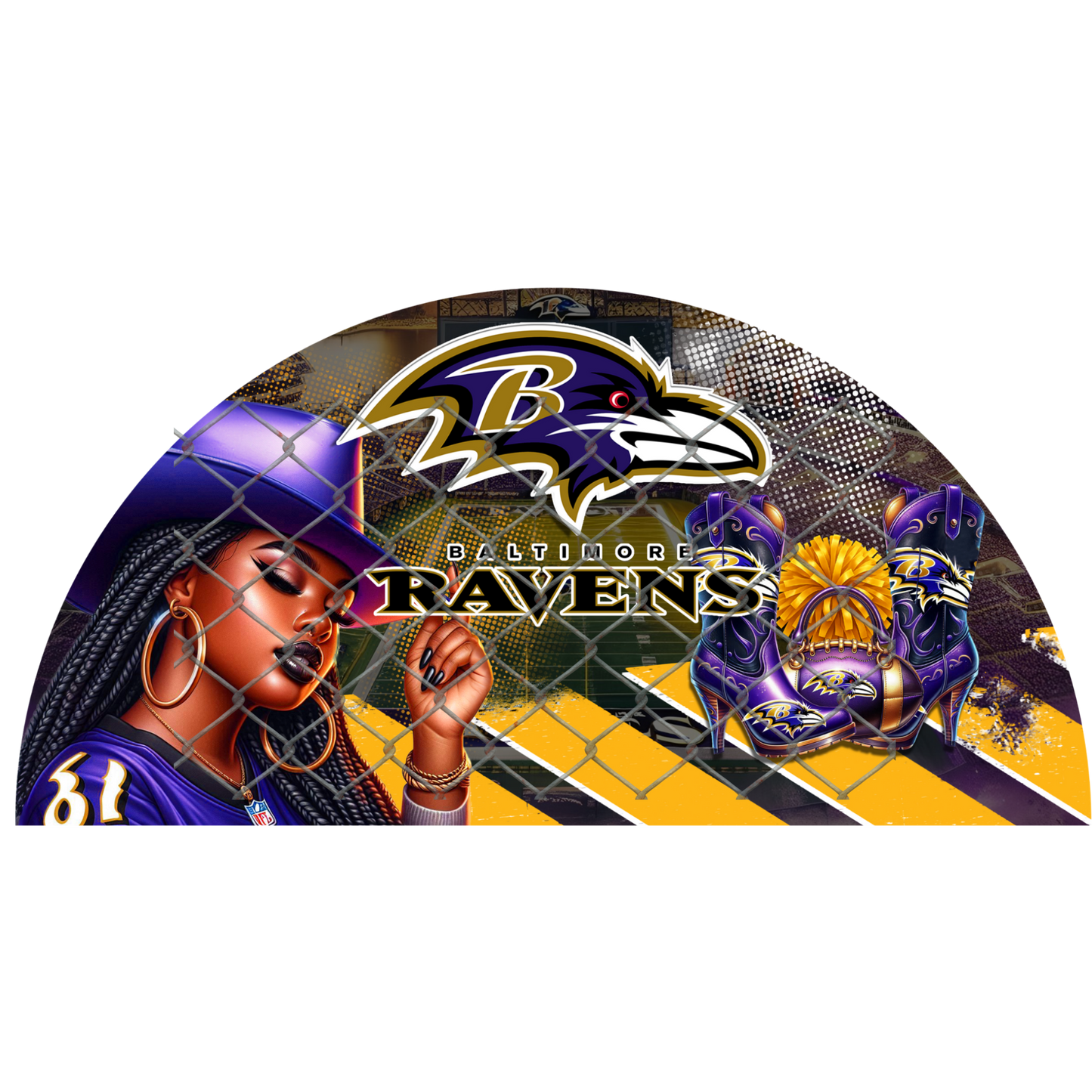3PK - FAN & TRANSFER BUNDLE - FOOTBALL COWGIRL (Sublimation)(Ready to Press)