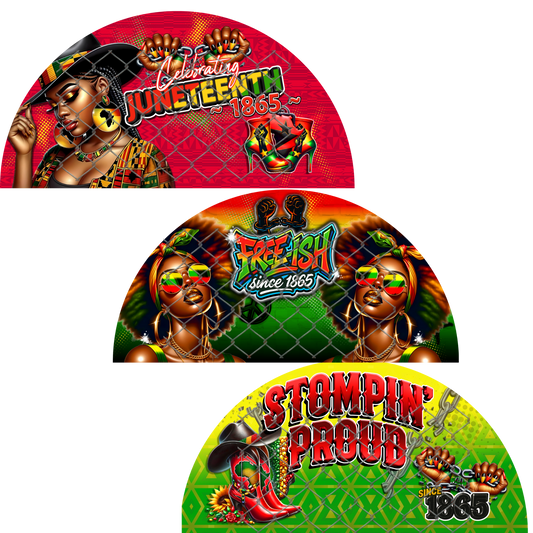 JUNETEENTH CLACK FAN TRANSFERS (SINGLES) (Sublimation)(Ready To Press)