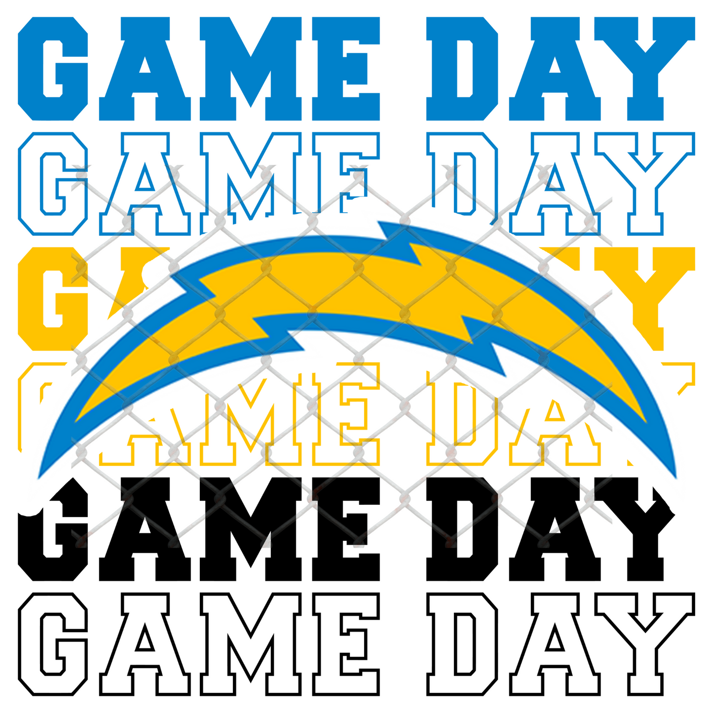 GAME DAY STACKED FOOTBALL T-SHIRT TRANSFERS (SUBLIMATION)