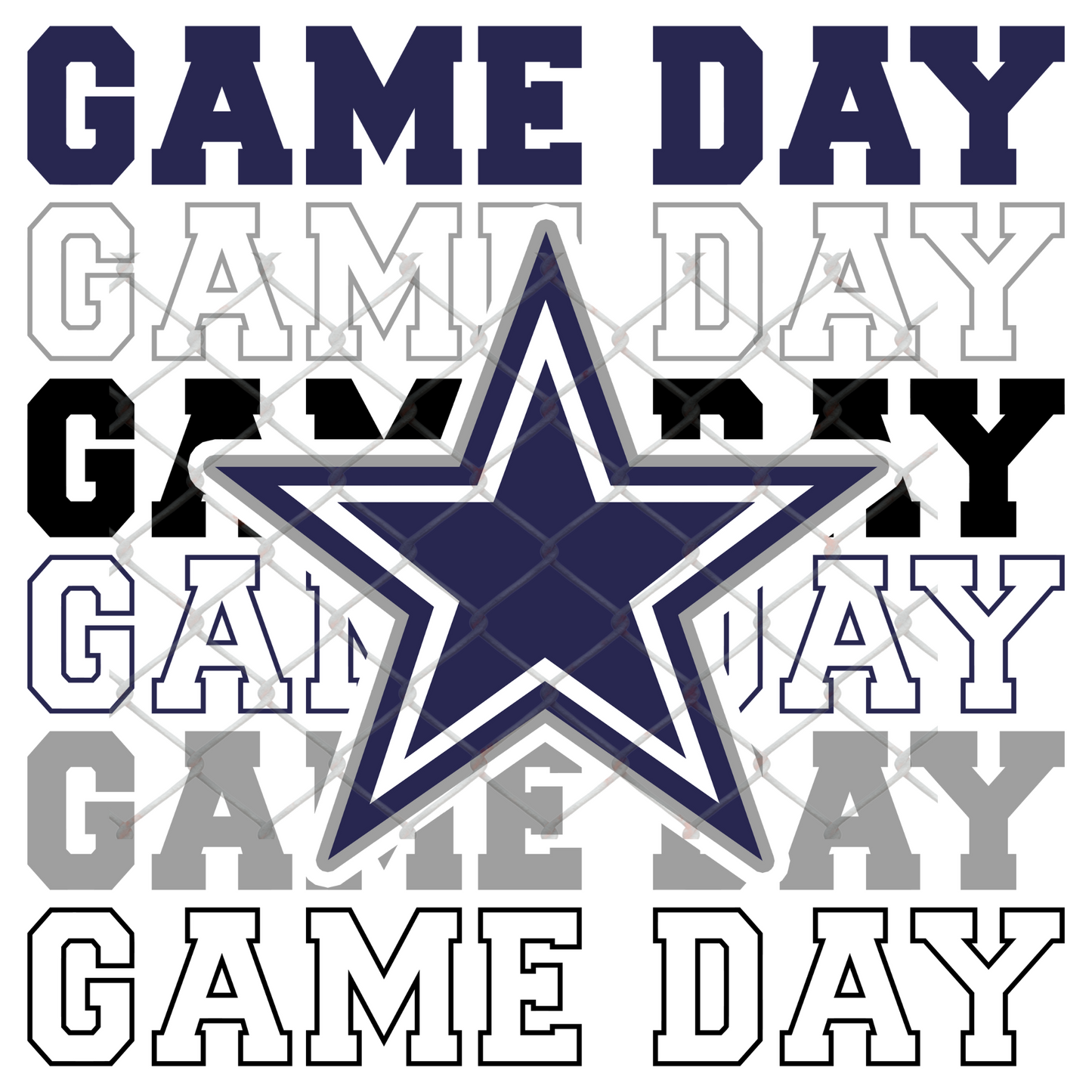 GAME DAY STACKED FOOTBALL T-SHIRT TRANSFERS (SUBLIMATION)