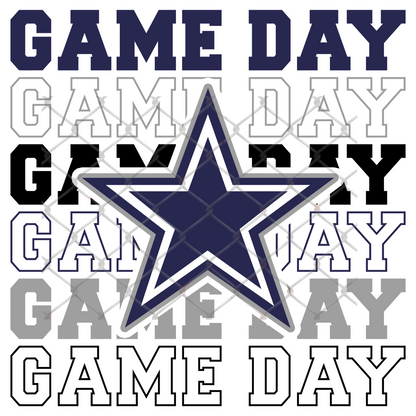 GAME DAY STACKED FOOTBALL T-SHIRT TRANSFERS (SUBLIMATION)