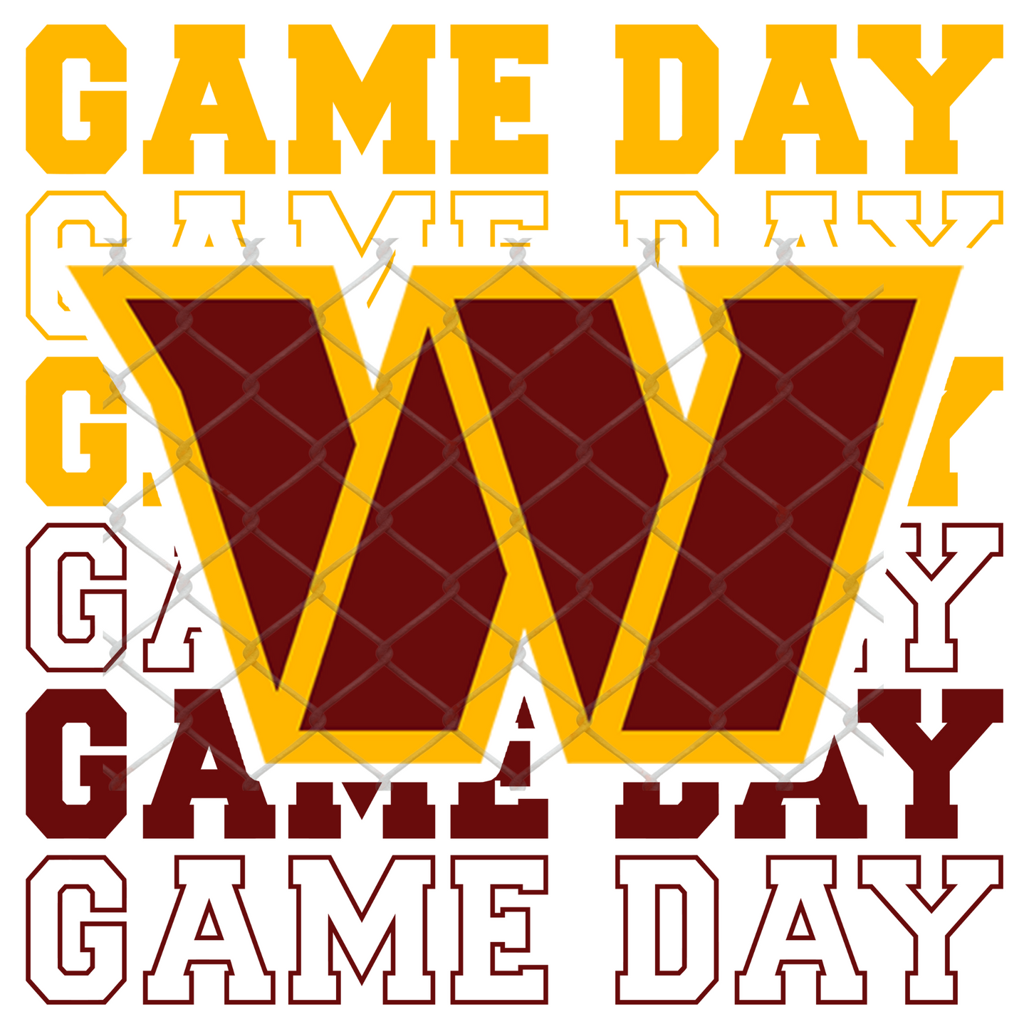GAME DAY STACKED FOOTBALL T-SHIRT TRANSFERS (SUBLIMATION)