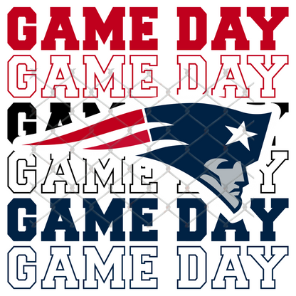 GAME DAY STACKED FOOTBALL T-SHIRT TRANSFERS (SUBLIMATION)