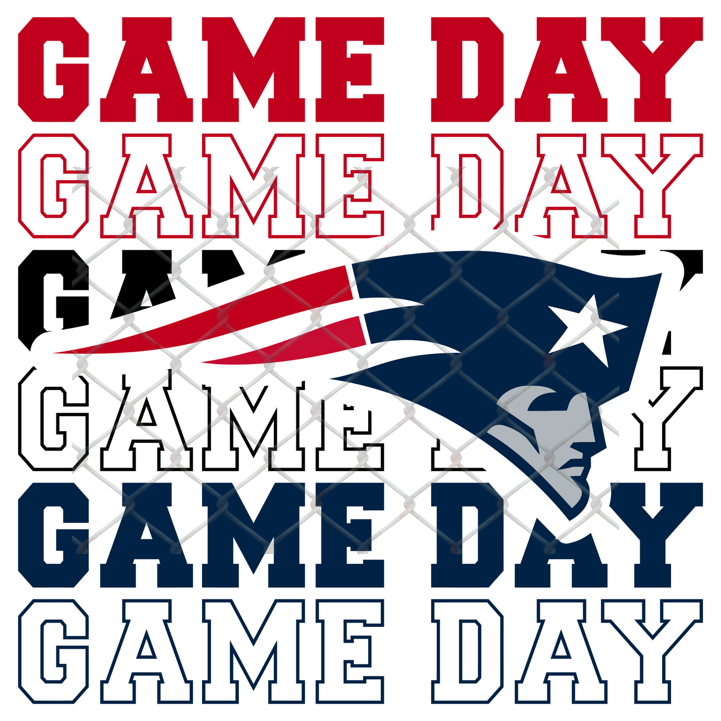GAME DAY STACKED FOOTBALL T-SHIRT TRANSFERS (SUBLIMATION)
