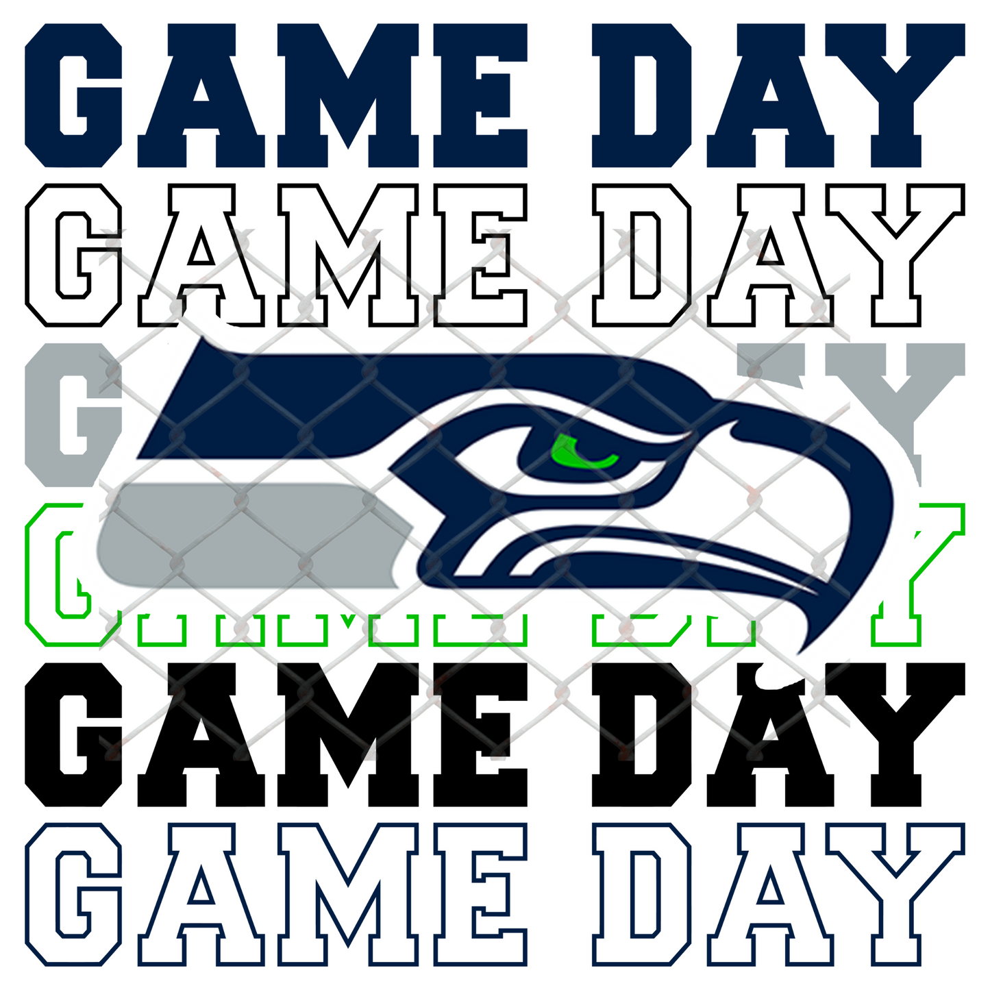GAME DAY STACKED FOOTBALL T-SHIRT TRANSFERS (SUBLIMATION)
