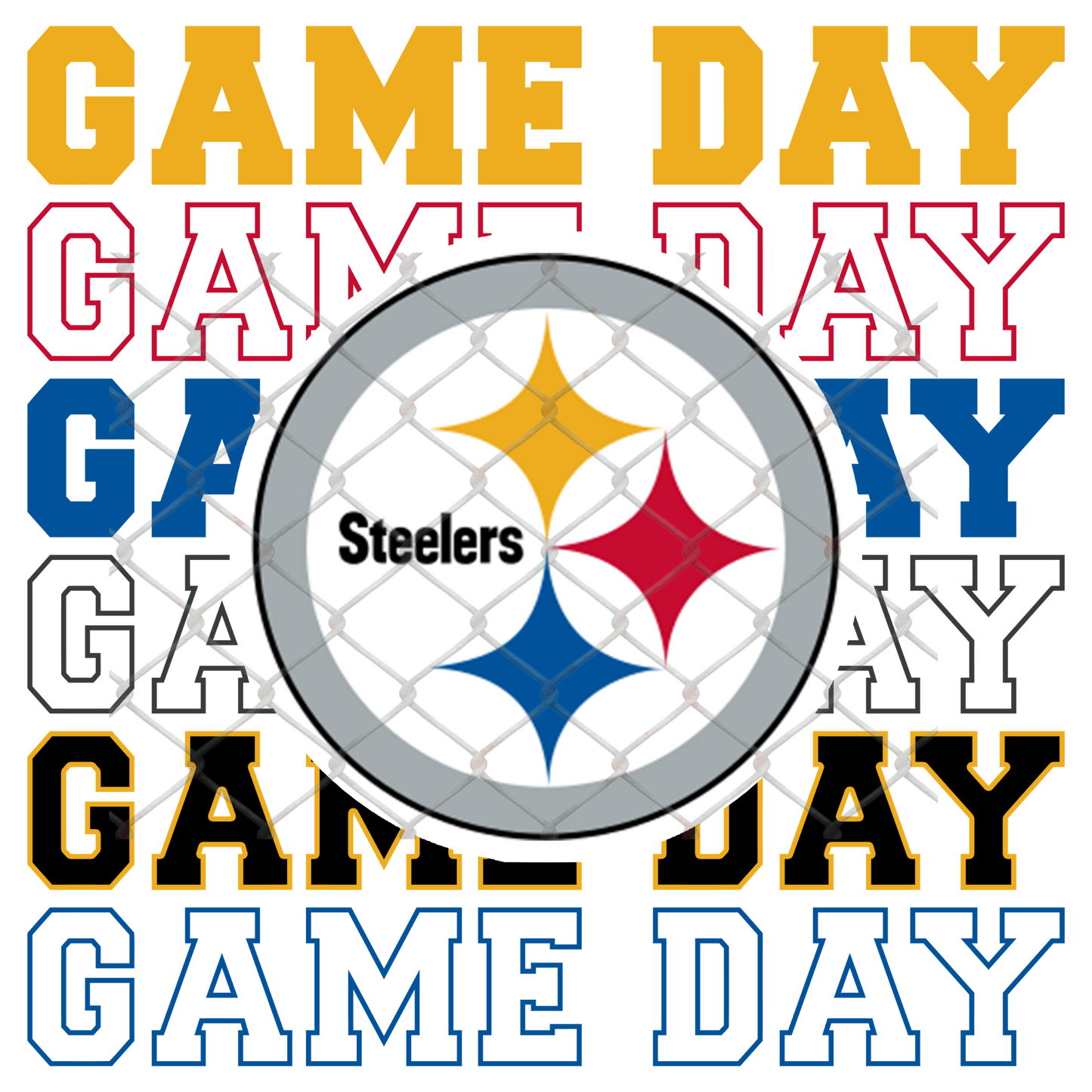 GAME DAY STACKED FOOTBALL T-SHIRT TRANSFERS (SUBLIMATION)