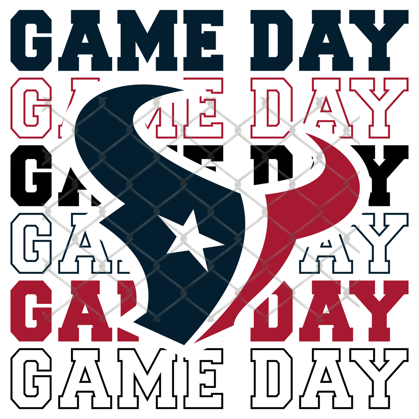 GAME DAY STACKED FOOTBALL T-SHIRT TRANSFERS (SUBLIMATION)