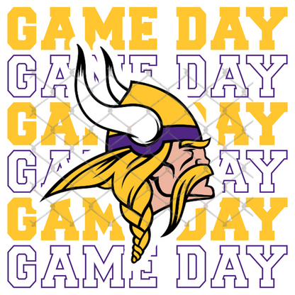 GAME DAY STACKED FOOTBALL T-SHIRT TRANSFERS (SUBLIMATION)