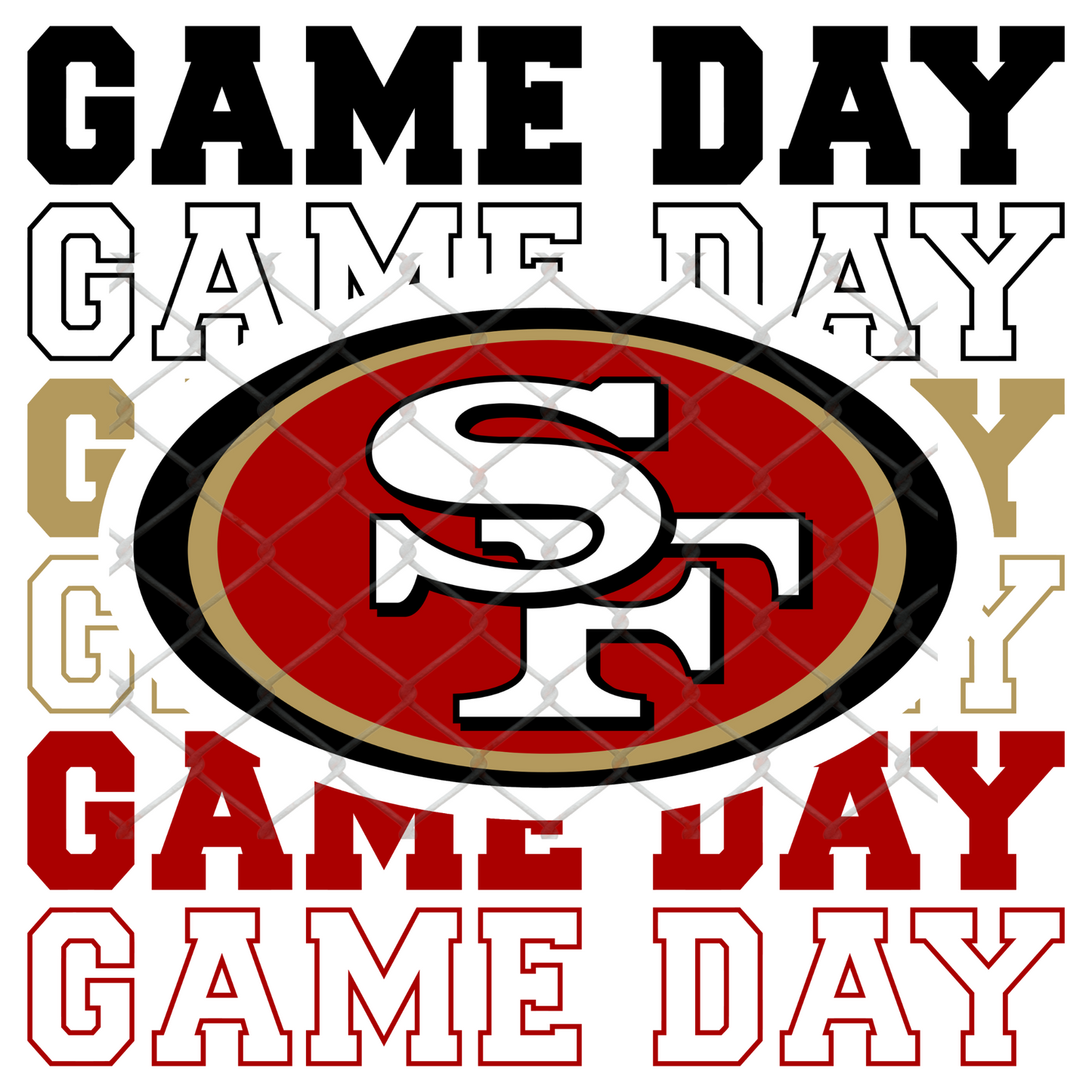 GAME DAY STACKED FOOTBALL T-SHIRT TRANSFERS (SUBLIMATION)