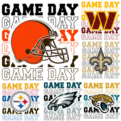 $2 Tuesday ONLY -GAME DAY STACKED FOOTBALL T-SHIRT TRANSFERS (SUBLIMATION