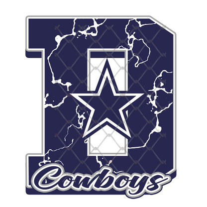 $2 Tuesday ONLY - FOOTBALL MARBLE LETTER T-SHIRT TRANSFERS (SUBLIMATION)