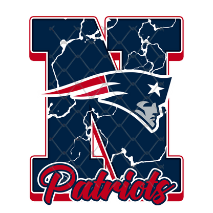 $2 Tuesday ONLY - FOOTBALL MARBLE LETTER T-SHIRT TRANSFERS (SUBLIMATION)