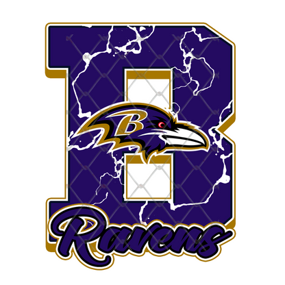 $2 Tuesday ONLY - FOOTBALL MARBLE LETTER T-SHIRT TRANSFERS (SUBLIMATION)