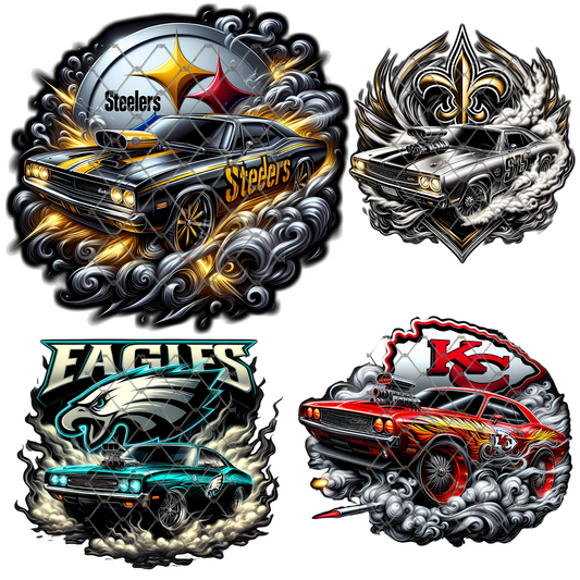 FOOTBALL & CARS T-SHIRT TRANSFERS (SUBLIMATION)