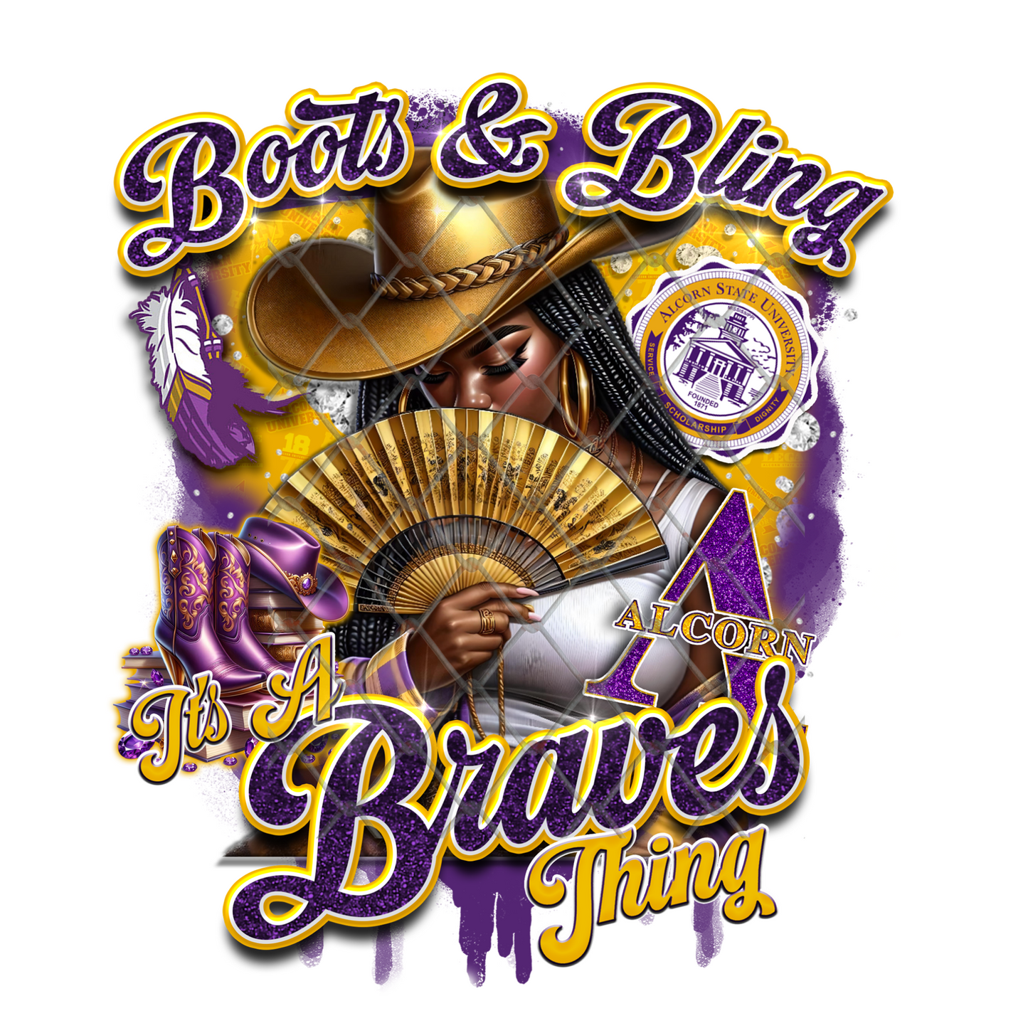 COLLEGE BOOTS & BLING T-SHIRT TRANSFERS (SUBLIMATION)