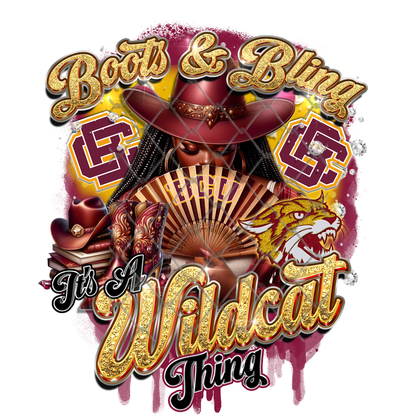 COLLEGE BOOTS & BLING T-SHIRT TRANSFERS (SUBLIMATION)