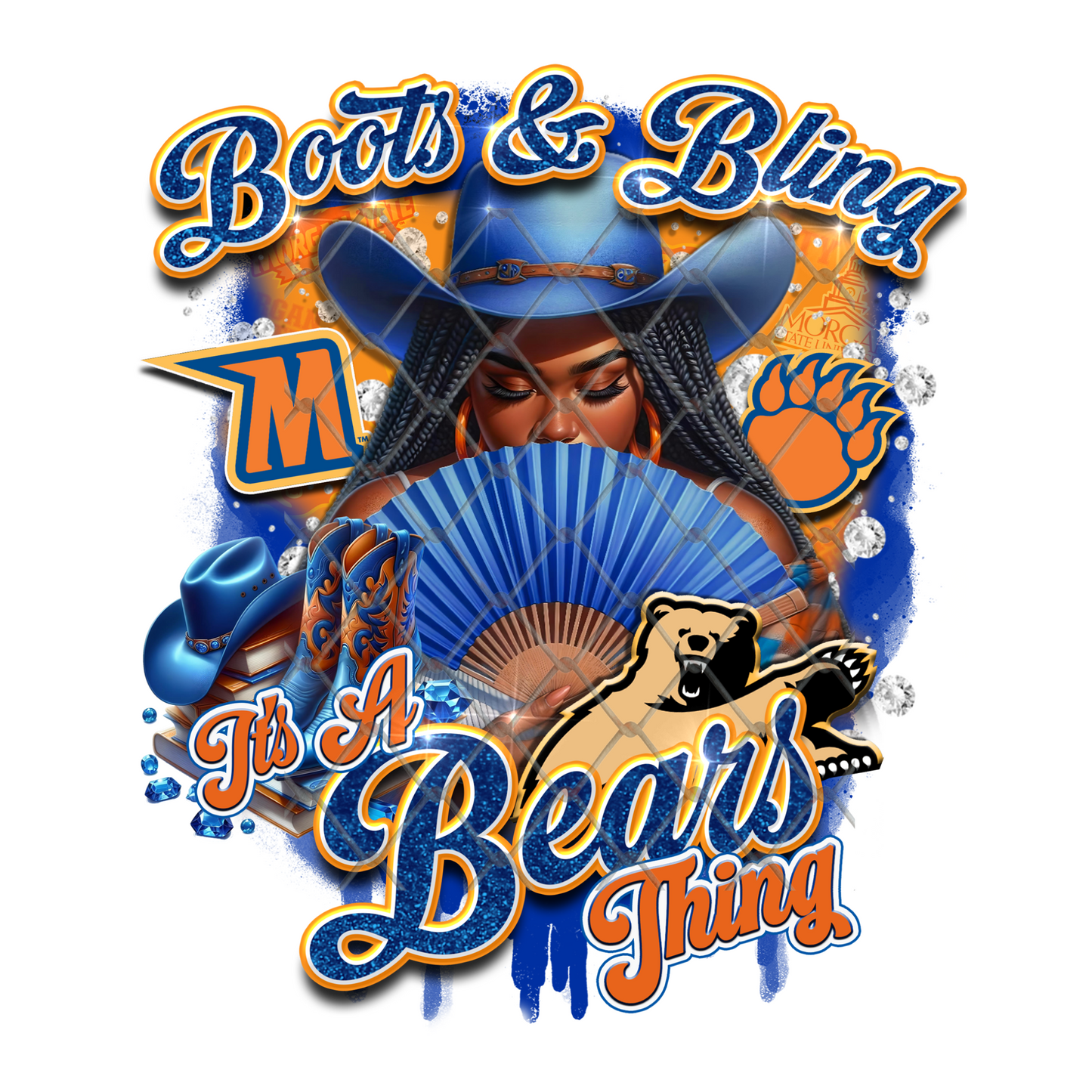 COLLEGE BOOTS & BLING T-SHIRT TRANSFERS (SUBLIMATION)