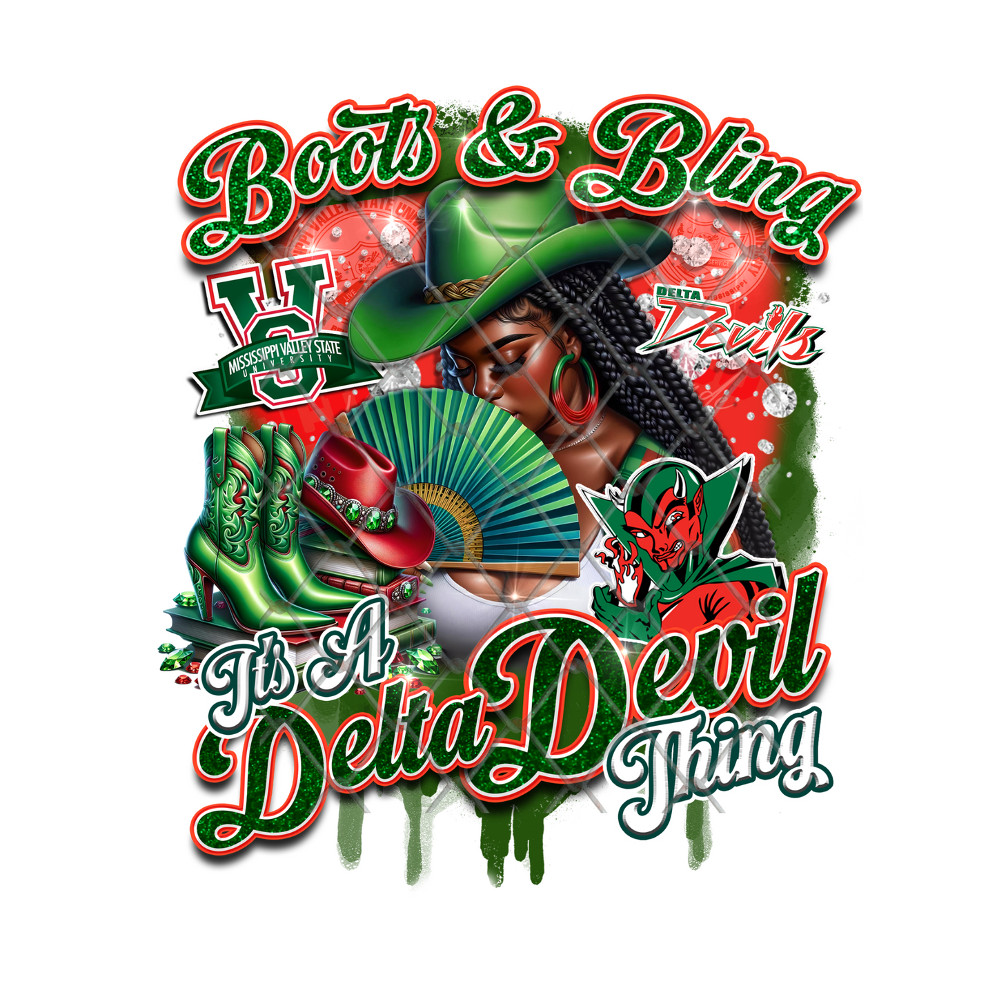 COLLEGE BOOTS & BLING T-SHIRT TRANSFERS (SUBLIMATION)