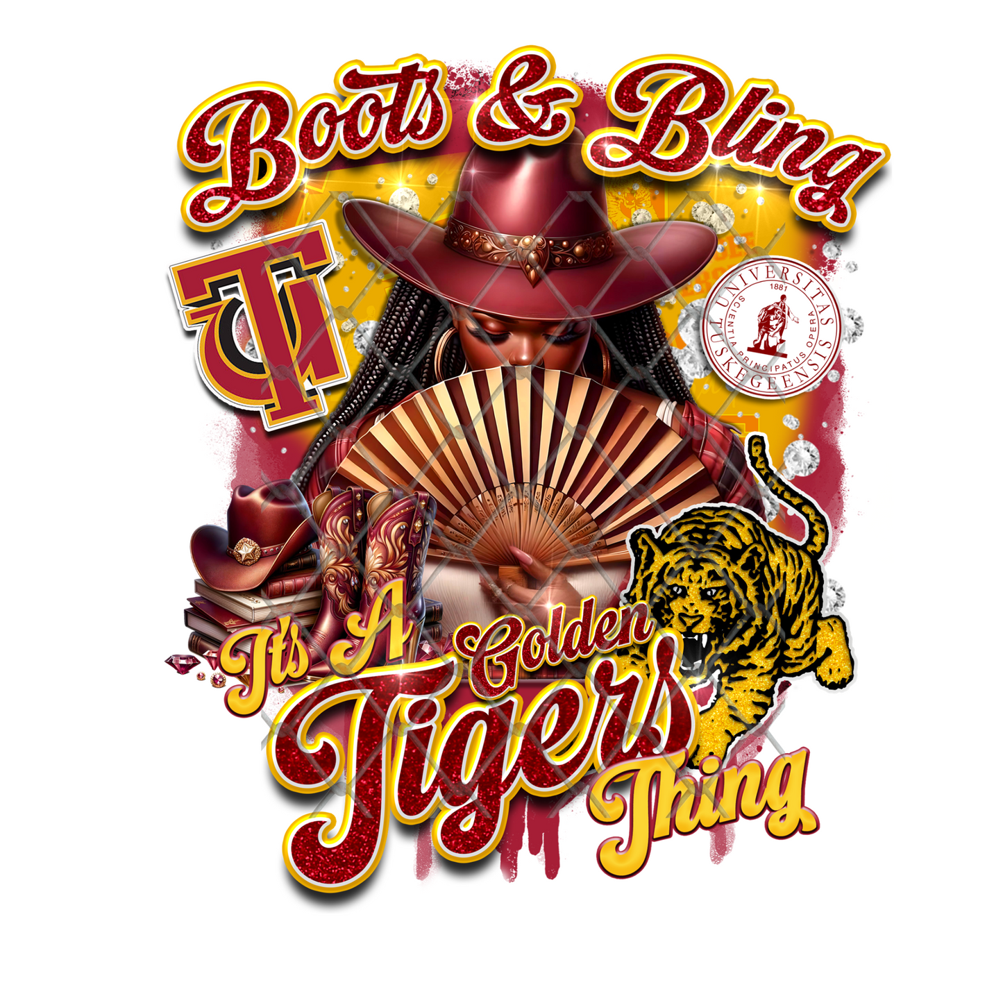 COLLEGE BOOTS & BLING T-SHIRT TRANSFERS (SUBLIMATION)